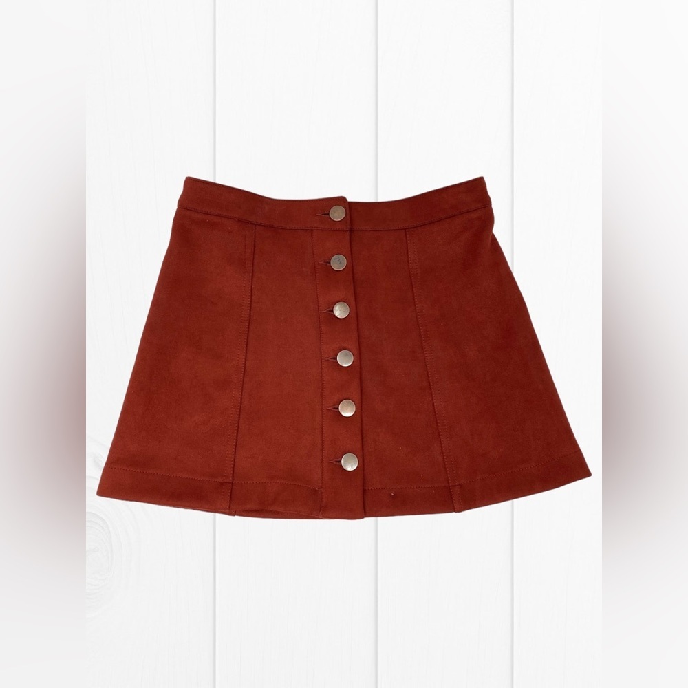 Forever 21 Womens Red Button Up Corduroy Skirt Size 27